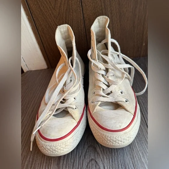 Converse Chuck Taylor‎ All Star High Mens 4.5 shoes White vintage - Picture 2 of 8